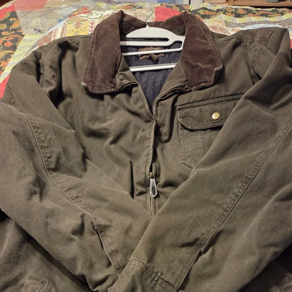 Men's 3XL Steve & Barry's Corduroy Collar Quilted Barn Jacket - Picture 2 of 3